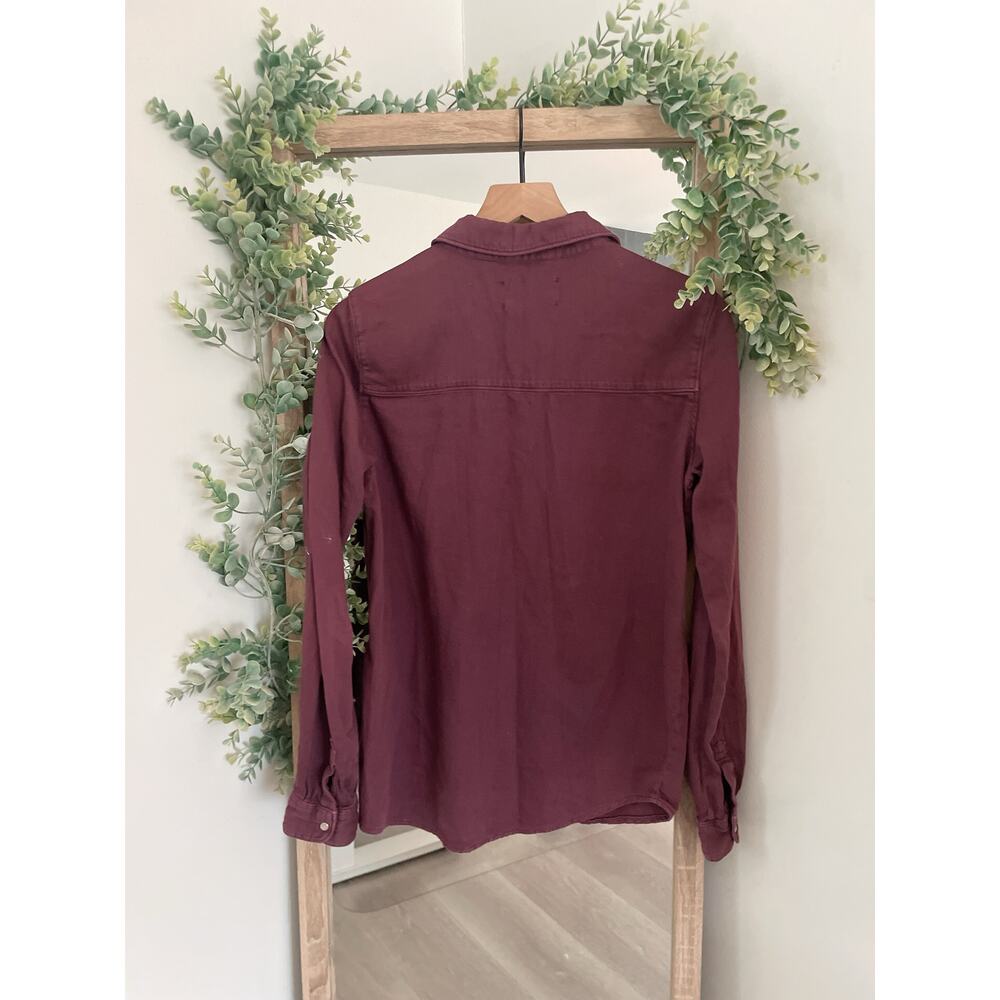 ba&sh Burgundy Button Down Shirt 100% Cotton - Picture 5 of 9